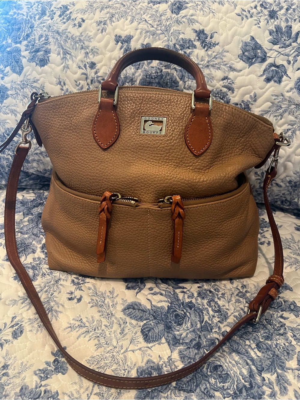 Dooney & Bourke Dillon Carmel Leather Satchel with Crossbody Strap
